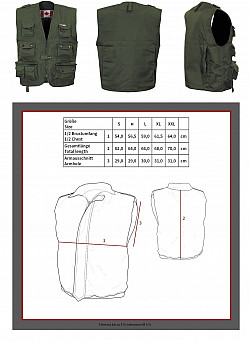 Fuchs Angler Outdoor Weste #oliv #XXXL