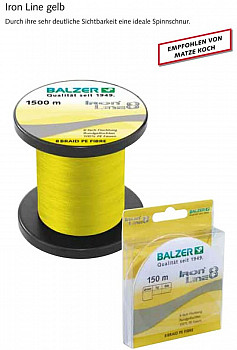 Balzer Schnur Iron Line 8x Gelb ø12-150m