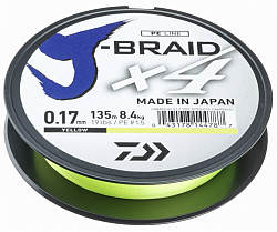 Daiwa J-Braid X4 #Gelb #0_17mm #135m