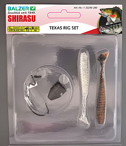Shirasu Texas Rig Set #Zander_1 #1/0