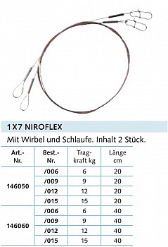 Balzer 1x7 Stahlvorfach NIRO #40cm #15kg