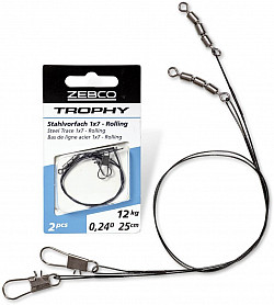 Zebco Stahlvorfach #Trophy #1x7 #25 - 15