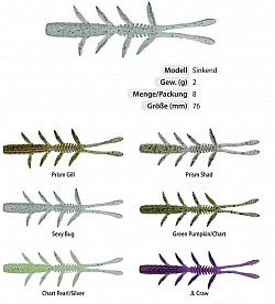 Illex Scissor Comb 3" #Green_Pumpkin_Cha