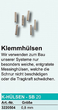 Paladin Vorfachhülsen 0,8mm 20pc Messing