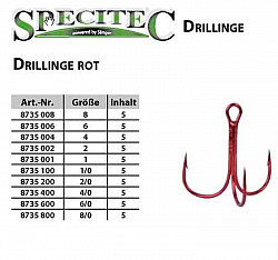 Sänger Drillinge SPECITEC rot Größe #8/0