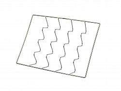 Fischkörbchen V2A - 34x25cm - 3/4 Wellen