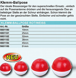Paladin Klemm- Ballpose rot weiß #51mm