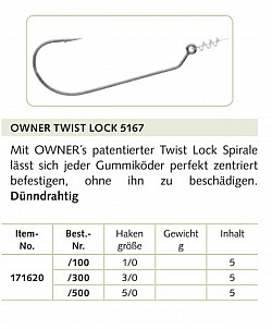 Owner Haken Twist Lock #5167 #3/0