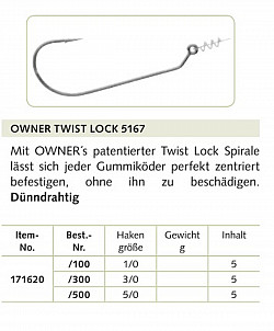 Owner Haken Twist Lock #5167 #1/0