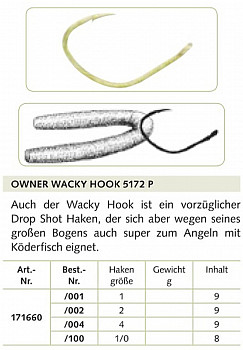 Owner Haken Wacky Hook #5172P #--4
