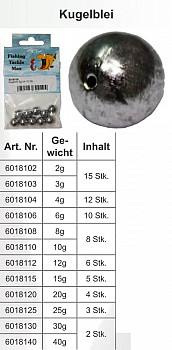 FTM Kugelblei Lochblei #15g - 5 Stück