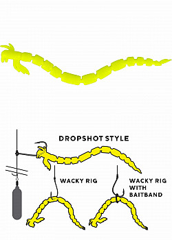 Westin BloodTeez Worm #55mm #Fluo_Yellow