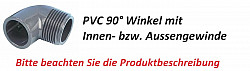 PVC Winkel 90° - Ø 40mm x 1¼" ig