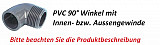 PVC Winkel 90° - Ø 63mm x 2" ig