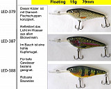 Spezi Wobbler, Diamant LED 15g Col: 379