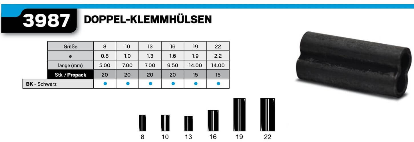 VMC Doppel Klemmhülsen 3987 - ø1,6mm » AngelSpezi XXL Soest