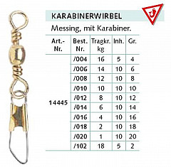 Balzer Karabinerwirbel messing Size 18