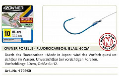 Owner Haken Trout Fluoro-Carbon -60cm 10