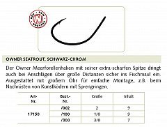 Owner S-61 Meerforellenhaken Größe  2