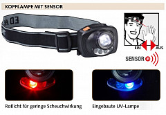 Balzer Shirasu LED Kopflampe Trio Sensor