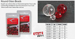 Iron Claw Round Glass Bead 8mm rot