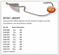 Quantum Offset Jigkopf 7g Haken 5/0