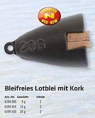 Bleifreies Lotblei mit Kork 20g Zebco