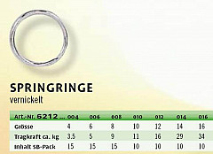 Zebco Springringe vernickelt - ø  6mm