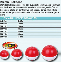Paladin Klemm- Ballpose rot weiß #38mm