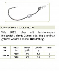 Owner Haken Twist Lock #5132 #3/0 #1.8g