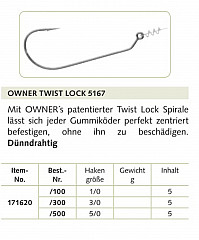 Owner Haken Twist Lock #5167 #5/0