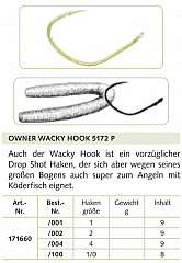 Owner Haken Wacky Hook #5172P #1/0