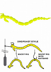 Westin BloodTeez Worm #55mm #Fluo_Yellow