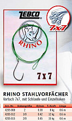 Rhino 7x7 Stahlvorfach Einzelhaken 12kg