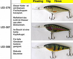 Spezi Wobbler, Diamant LED 15g Col: 388
